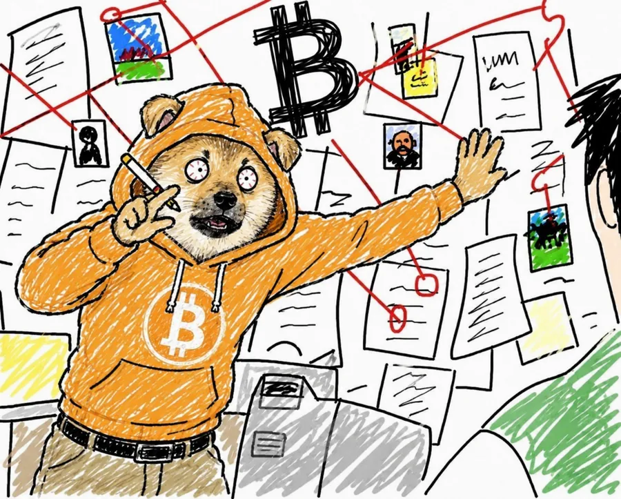 The DOG investigator connecting the receipts on an evidence board